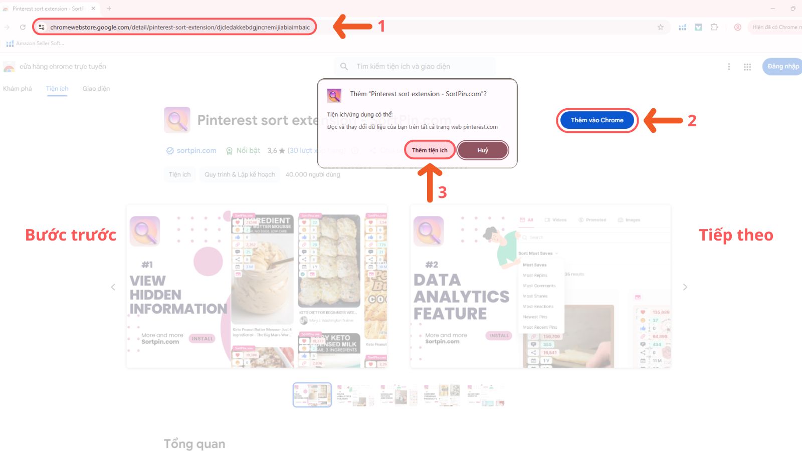 C&agrave;i tiện &iacute;ch SortPin